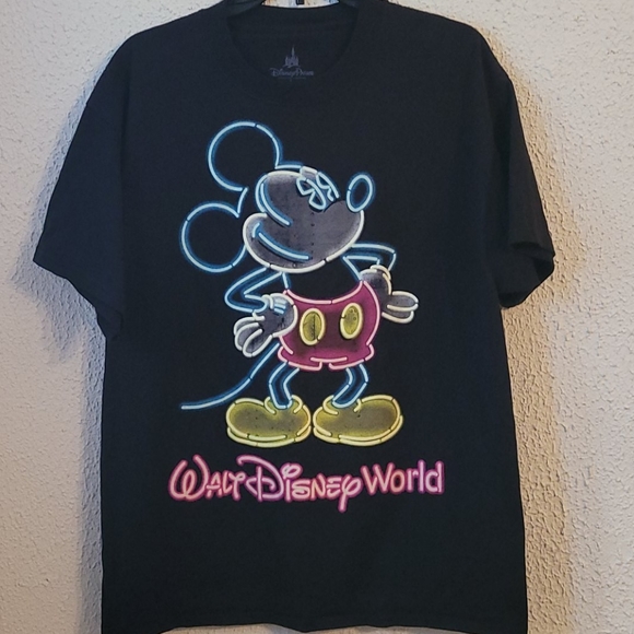 Disneyworld Mickey Mouse Neon T Shirt Men's Large